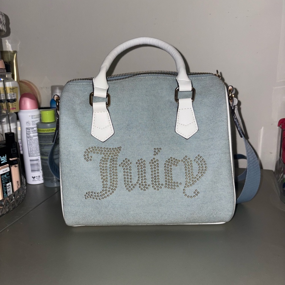 Juicy Couture Light Blue Satchel with White Accents